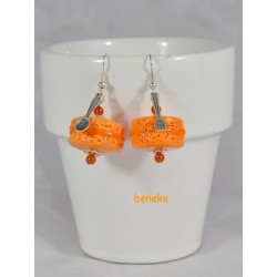 Boucles d'oreilles macaron orange