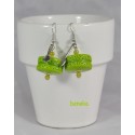 Boucles d'oreilles - Macaron vert