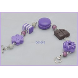 Bracelet macaron violet 