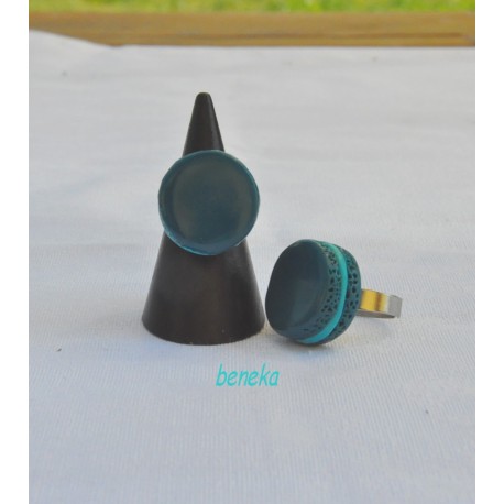 Bague macaron bleu