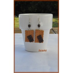 Boucles d'oreilles petit beurre rectangulaire