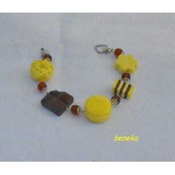 Bracelet macaron jaune