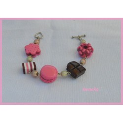 Bracelet macaron rose