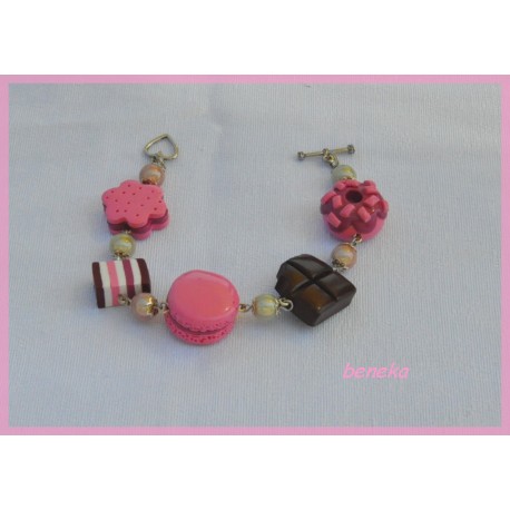 Bracelet macaron rose