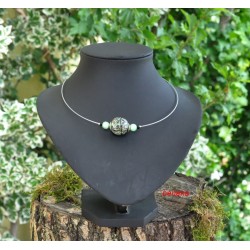 Collier aztèque noir et vert