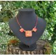 Collier veron rouge et orange