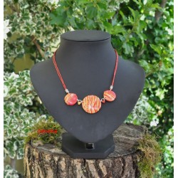 Collier carré ou rond Veron rouge