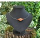 Collier fleurettes orangées