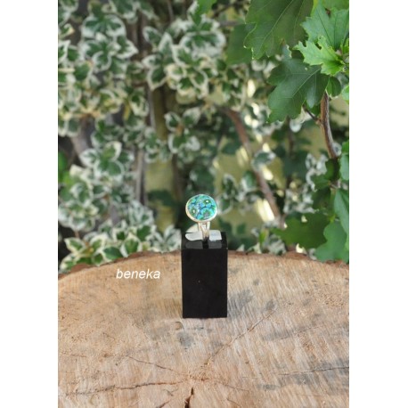 Bague fleurettes bleu lagon