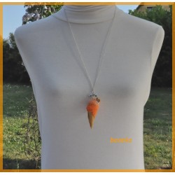 Collier - Sautoir - Glace orange