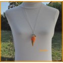 Collier - Sautoir - Glace orange
