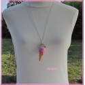 Collier - Sautoir - Glace framboise