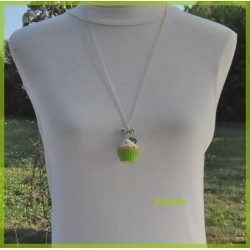 Collier - Sautoir - Cupcake vert