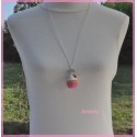 Collier - Sautoir - Cupcake rose