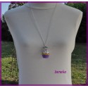 Collier - Sautoir - Cupcake violet