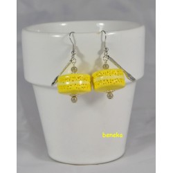 Boucles d'oreilles macaron jaune