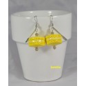 Boucles d'oreilles - Macaron jaune