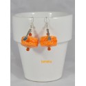 Boucles d'oreilles - Macaron orange