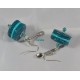 Boucles d'oreilles macaron bleu