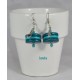 Boucles d'oreilles macaron bleu