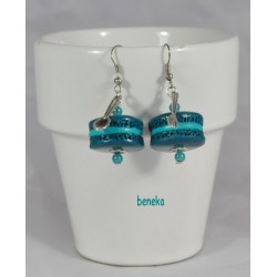 Boucles d'oreilles macaron bleu