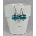 Boucles d'oreilles - Macaron bleu