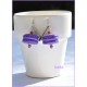 Boucles d'oreilles macaron violet 