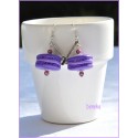 Boucles d'oreilles - Macaron violet 