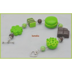 Bracelet - Macaron vert pomme 